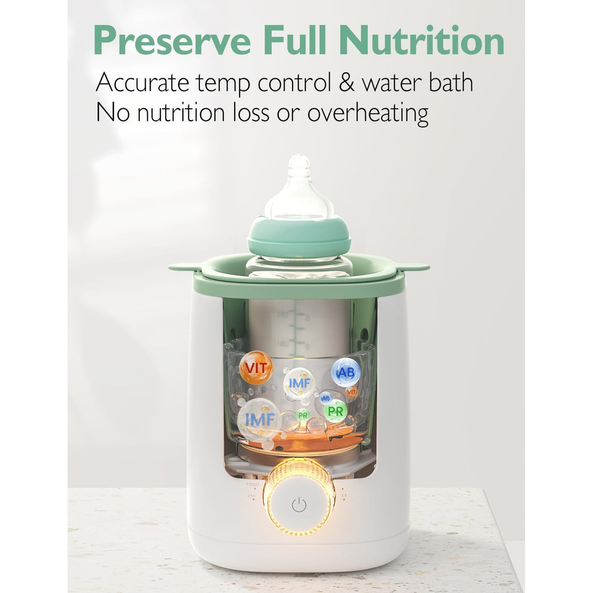 Momcozy Baby Bottle Warmer offers precise temperature control, ensuring no nutrition loss. Available at Curat Cart, 100% Authentic.