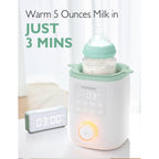 Momcozy Baby Bottle Warmer in high-quality finish, warming 5 ounces of milk in just 3 minutes. Available at Curat Cart.