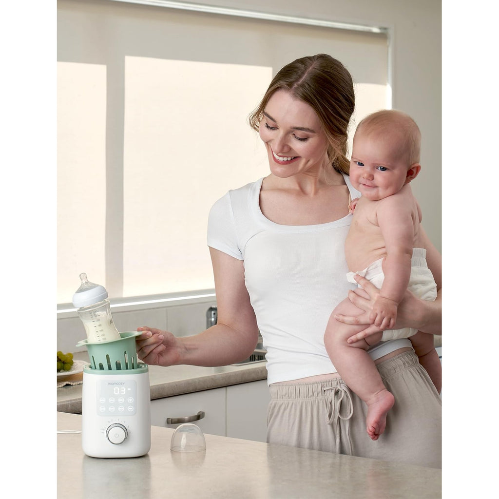 Momcozy Baby Bottle Warmer in high-quality design, perfect for warming bottles efficiently. Available at Curat Cart.