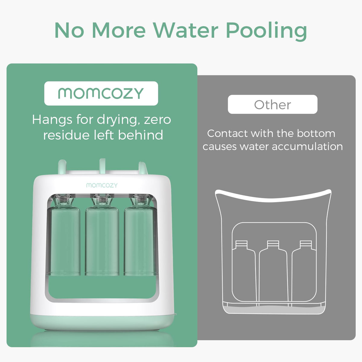 Discover the Momcozy Baby Food Maker, specially curated by Curat Cart, designed to prevent water pooling for effortless drying.