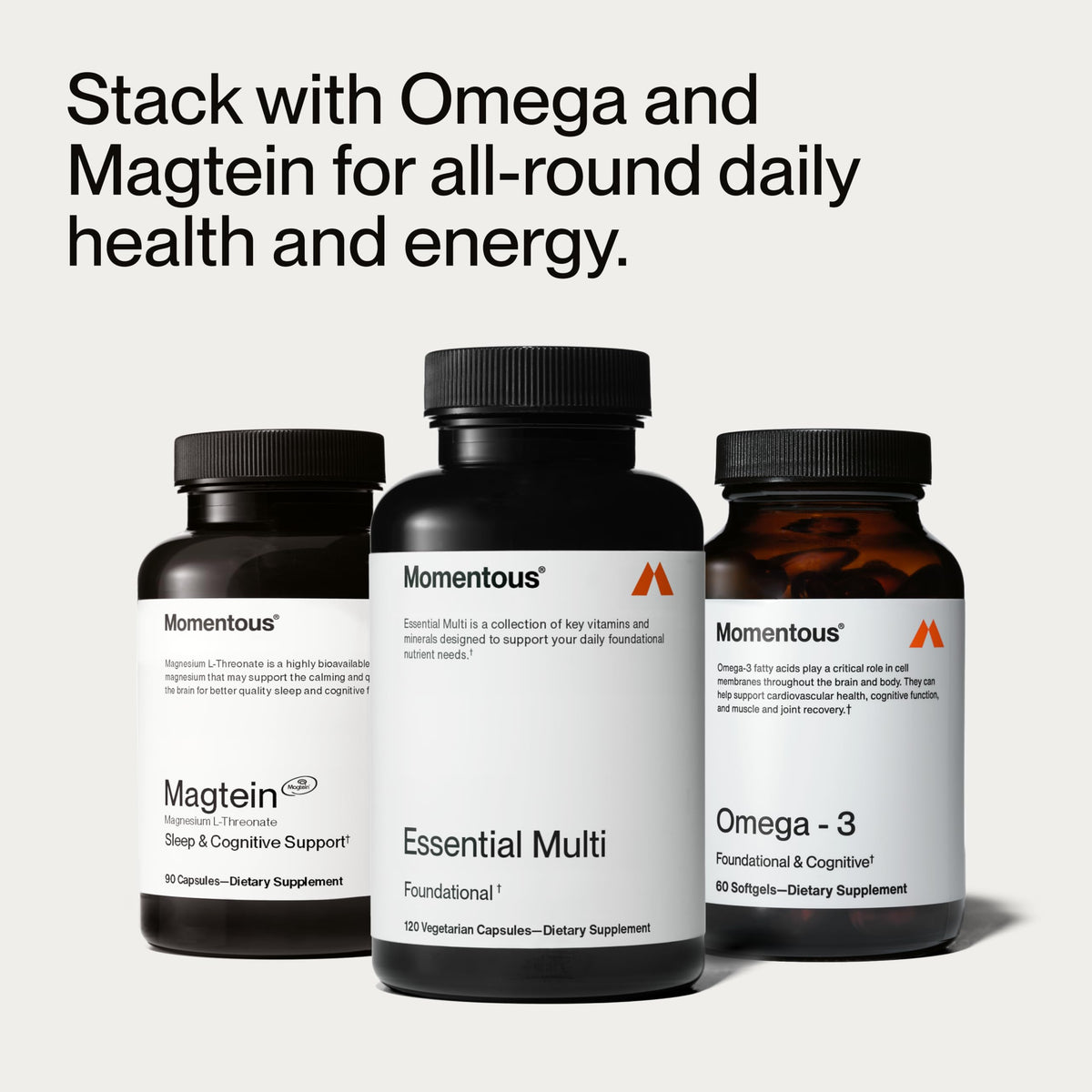 Momentous Essential Multivitamin in high-quality packaging, perfect for daily health and energy at Curat Cart.