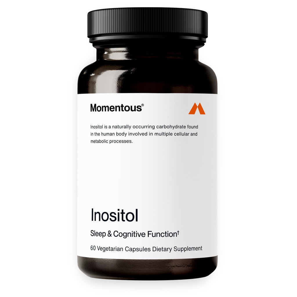 Premium imported Momentous Myo-Inositol Supplement in a sleek bottle for sleep and cognitive function, available at Curat Cart.