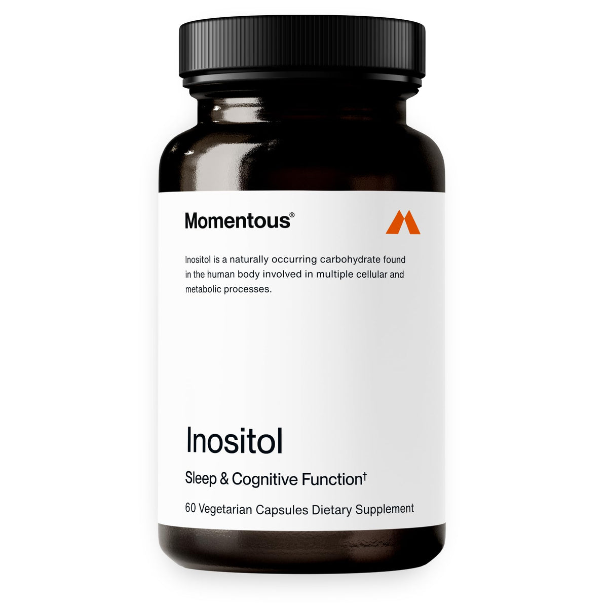 Premium imported Momentous Myo-Inositol Supplement in a sleek bottle for sleep and cognitive function, available at Curat Cart.