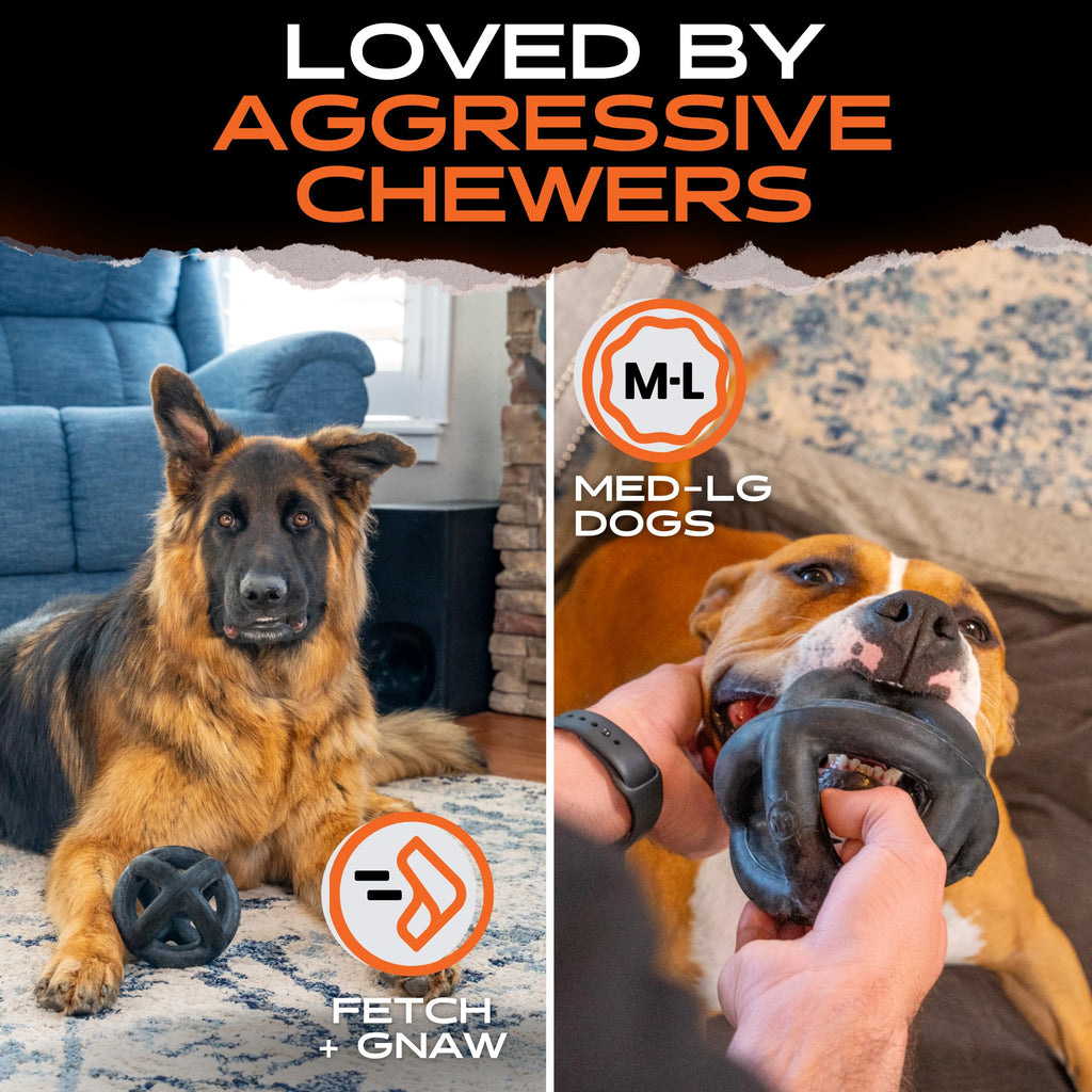 Enhance playtime with the Monster K9 Ring Ball, perfect for aggressive chewers. Available at Curat Cart.