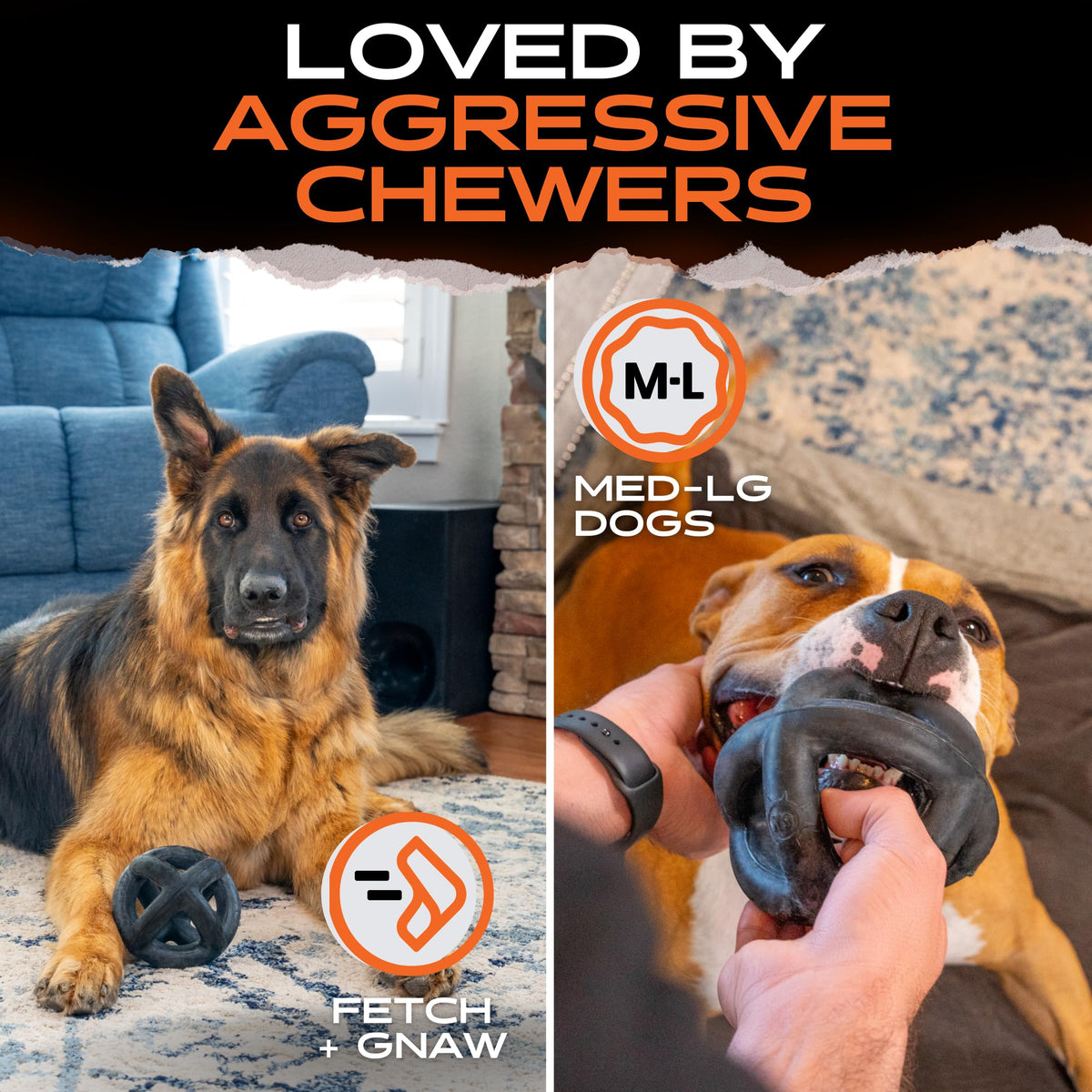 Enhance playtime with the Monster K9 Ring Ball, perfect for aggressive chewers. Available at Curat Cart.