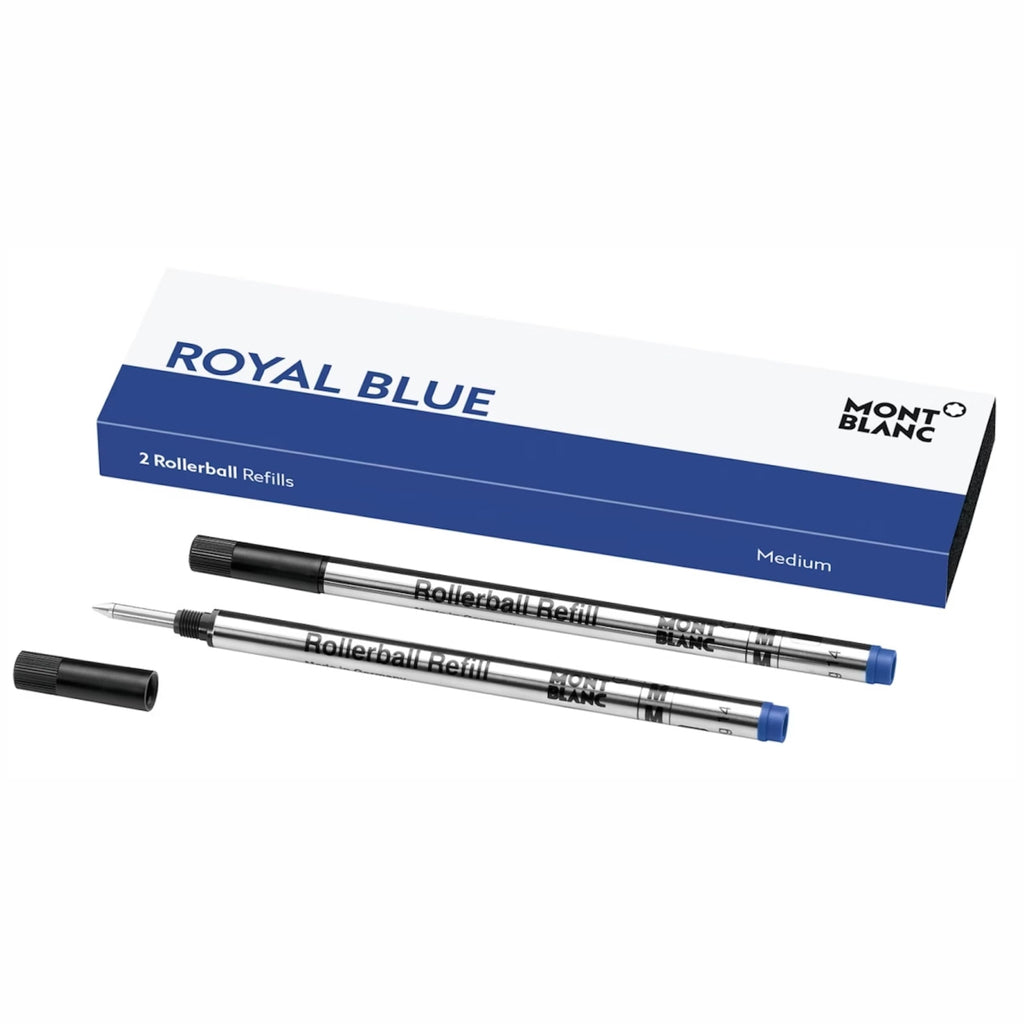 Montblanc Rollerball Refills in Royal Blue, premium import for smooth writing. Available at Curat Cart.
