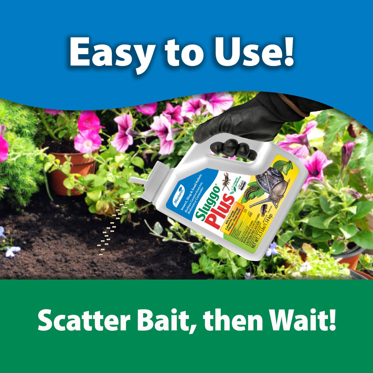 Specially curated by Curat Cart, Monterey Sluggo Plus effectively combats slugs and snails in your garden. Easy to use.