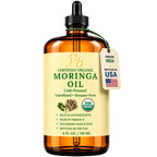 Certified USDA Organic Moringa Oil, bottled in the USA, rich in antioxidants and available at Curat Cart in India.