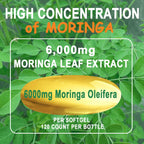 High concentration Organic Moringa Softgels Extract, 6000mg per softgel, specially curated by Curat Cart for premium health benefits.