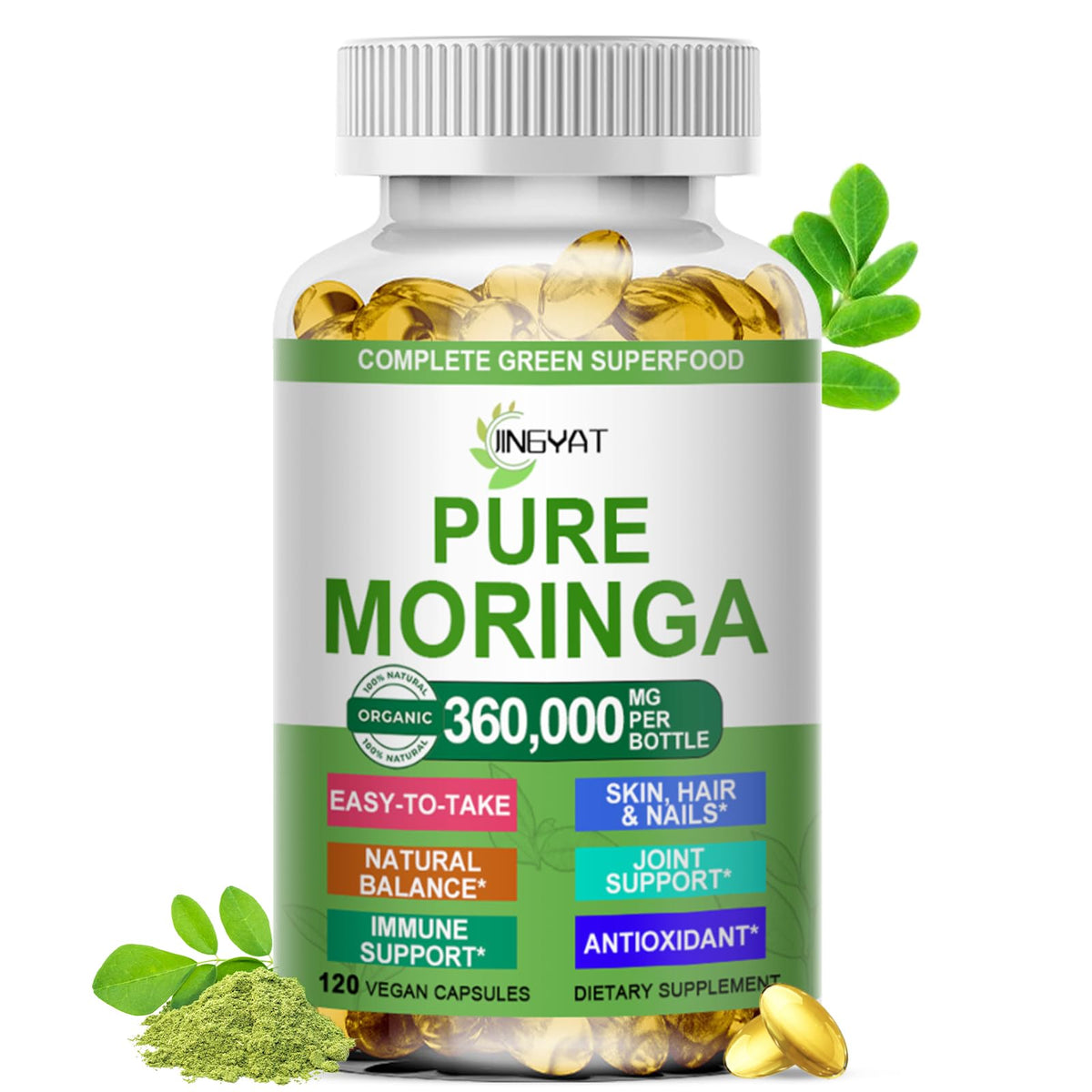 Organic Moringa Softgels Extract offers immune support and natural balance. Discover this premium import at Curat Cart.