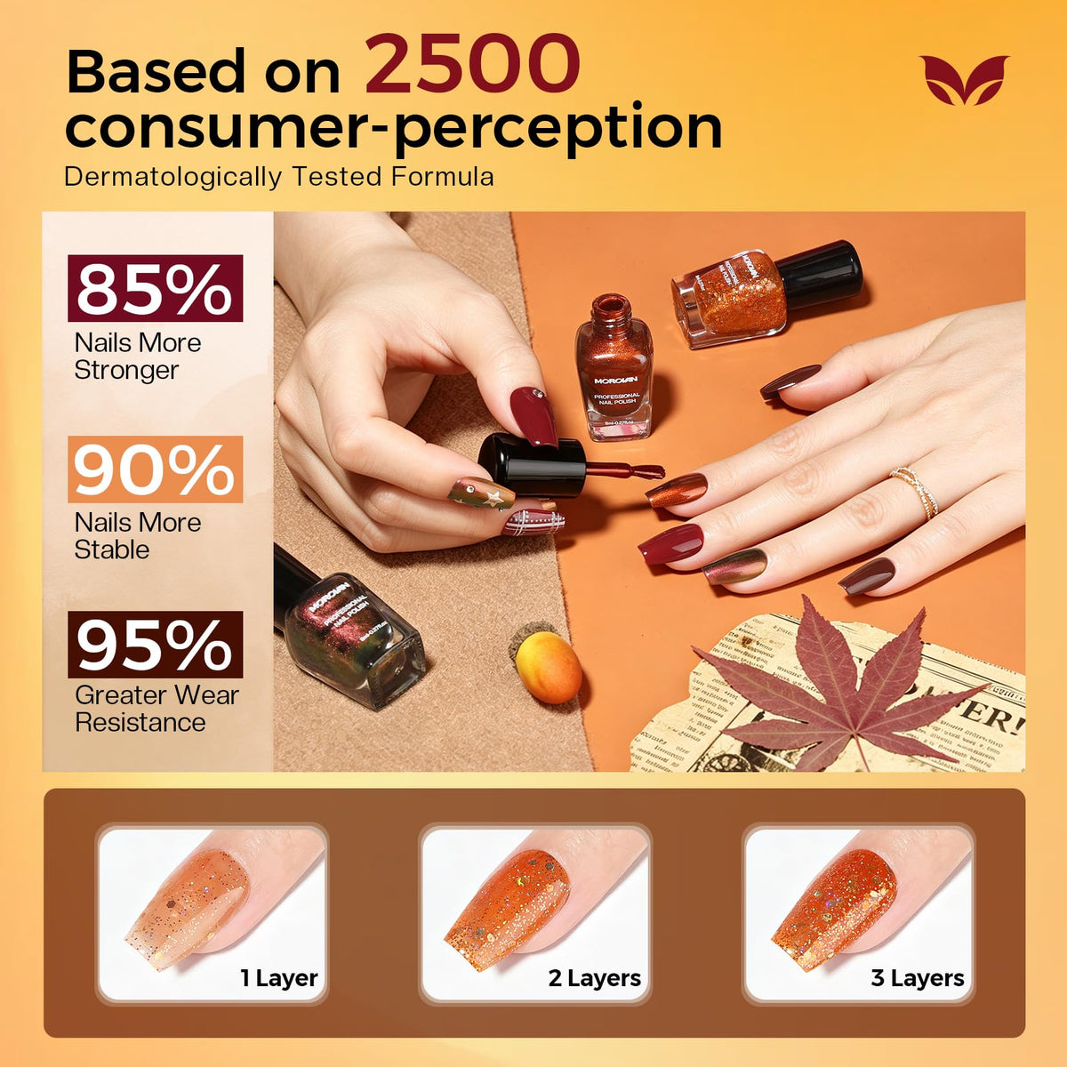 Morovan Nail Polish Set 6 Colors, specially curated by Curat Cart, offers vibrant shades with long-lasting wear for stunning nails.