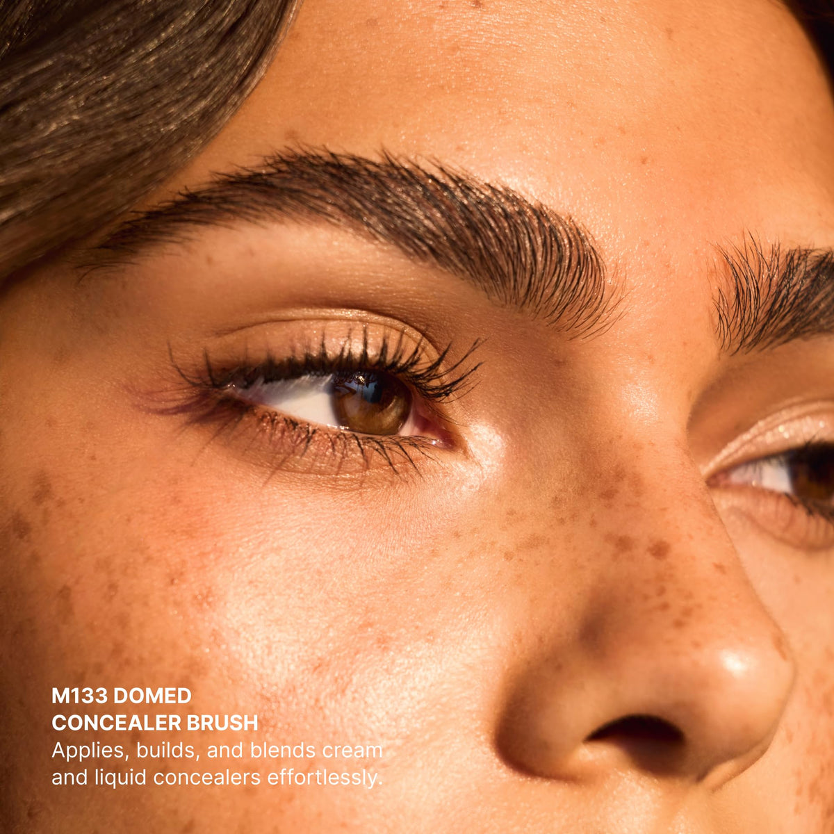 Morphe M133 Domed Concealer Brush in high-quality packaging, perfect for blending cream and liquid concealers effortlessly. Available at Curat Cart.