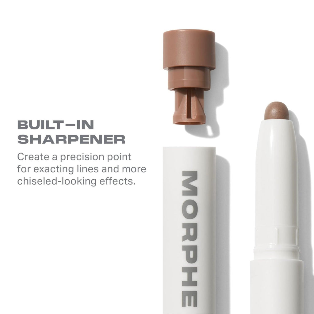 Enhance your makeup routine with the Morphe Micro Contour Stick, featuring a built-in sharpener for precise application. Available at Curat Cart.