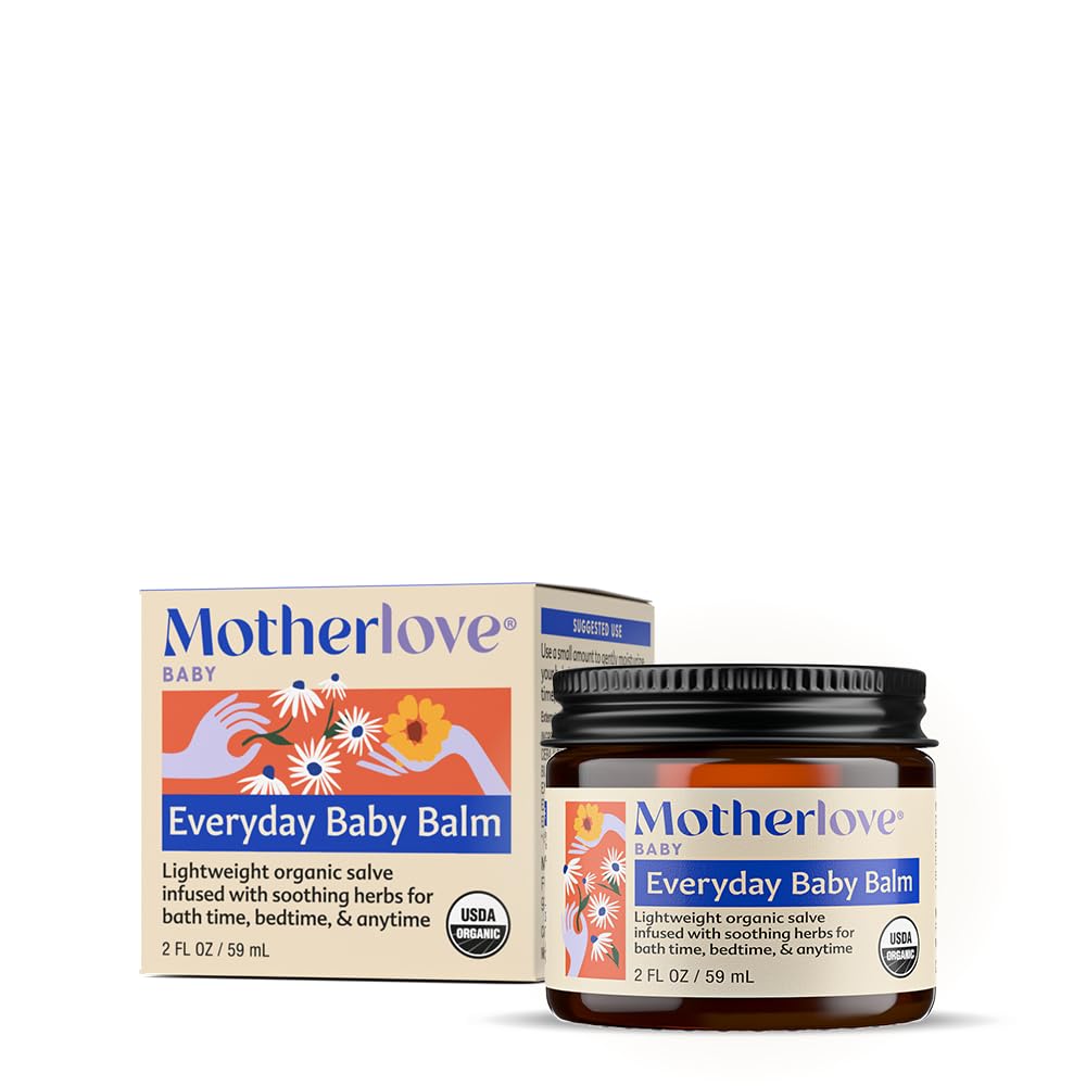 Motherlove Everyday Baby Balm, a premium imported organic salve, perfect for soothing baby's skin. Available at Curat Cart.