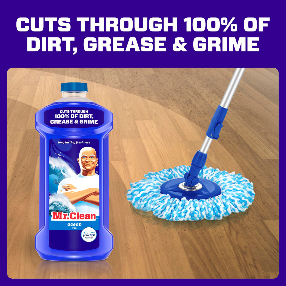 Mr. Clean All Purpose Cleaner effectively tackles dirt, grease, and grime. Perfect for daily use. Available at Curat Cart.