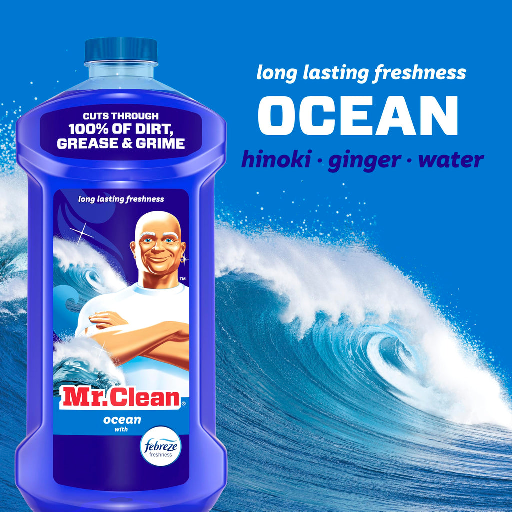 Experience long-lasting freshness with Mr. Clean All Purpose Cleaner Ocean, exclusively curated by Curat Cart for your cleaning needs.