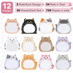 Mr. Pen Cute Cat Sticky Notes feature 12 adorable designs, perfect for organization. 100% Authentic, available at Curat Cart in India.