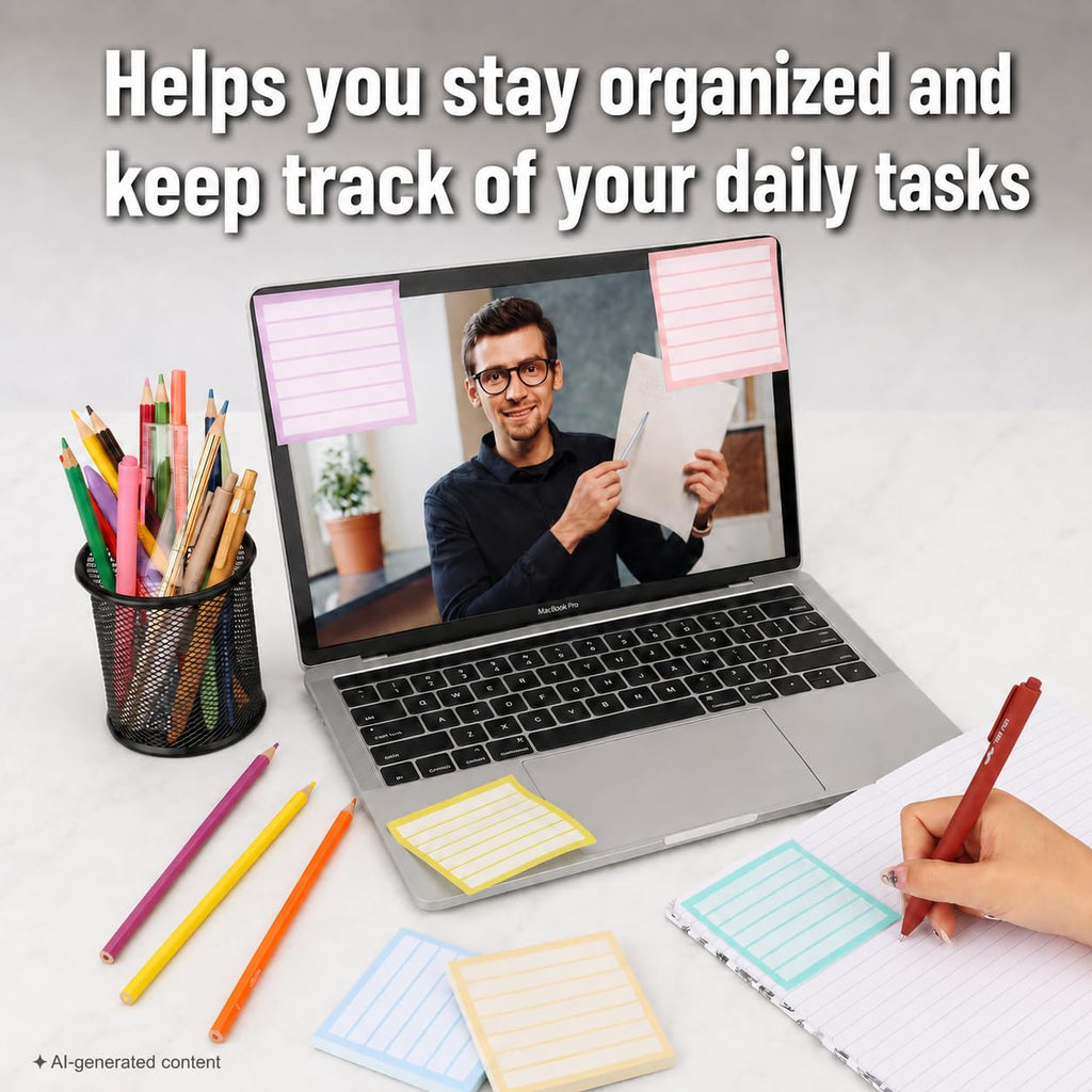 Stay organized with Mr. Pen Lined Sticky Notes, perfect for daily tasks. Available at Curat Cart.