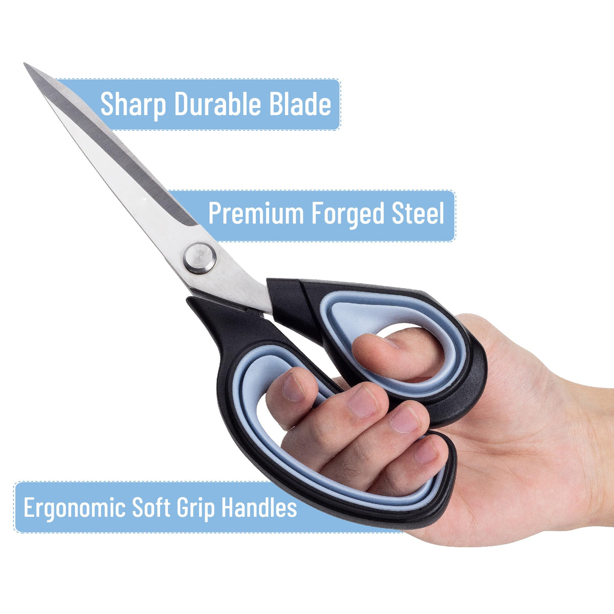 Discover Mr. Pen Premium Tailor Scissors with sharp durable blades and ergonomic soft grip handles. Ideal for precise cutting. Available at Curat Cart.