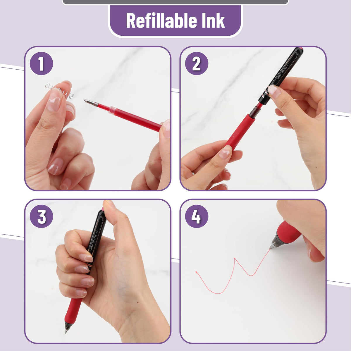 Discover Mr. Pen Retractable Gel Pens with refillable ink, perfect for daily use. Available at Curat Cart.