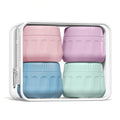 Premium imported Mrsdry travel containers for toiletries, featuring four colorful containers in a sleek travel case.