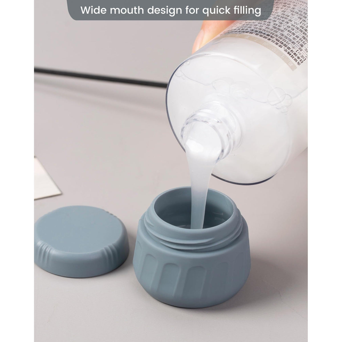 Wide mouth design for easy filling; Mrsdry travel container perfect for toiletries. Verified by CuratCart for quality.