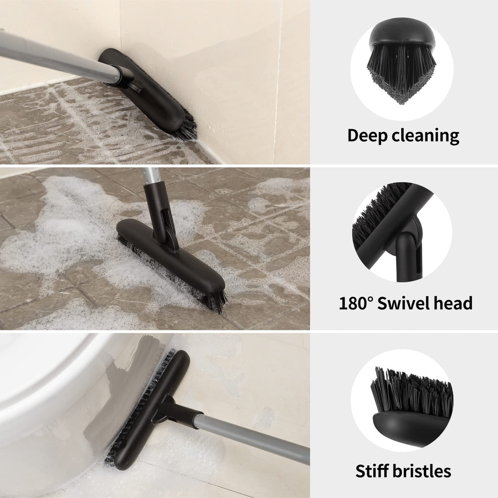 MR.SIGA Heavy Duty Grout Brush with stiff bristles and a 180° swivel head for deep cleaning. High-quality finish available at Curat Cart.