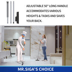MR.SIGA Heavy Duty Grout Brush features a 50'' adjustable handle for versatile cleaning. 100% Authentic and available at Curat Cart.