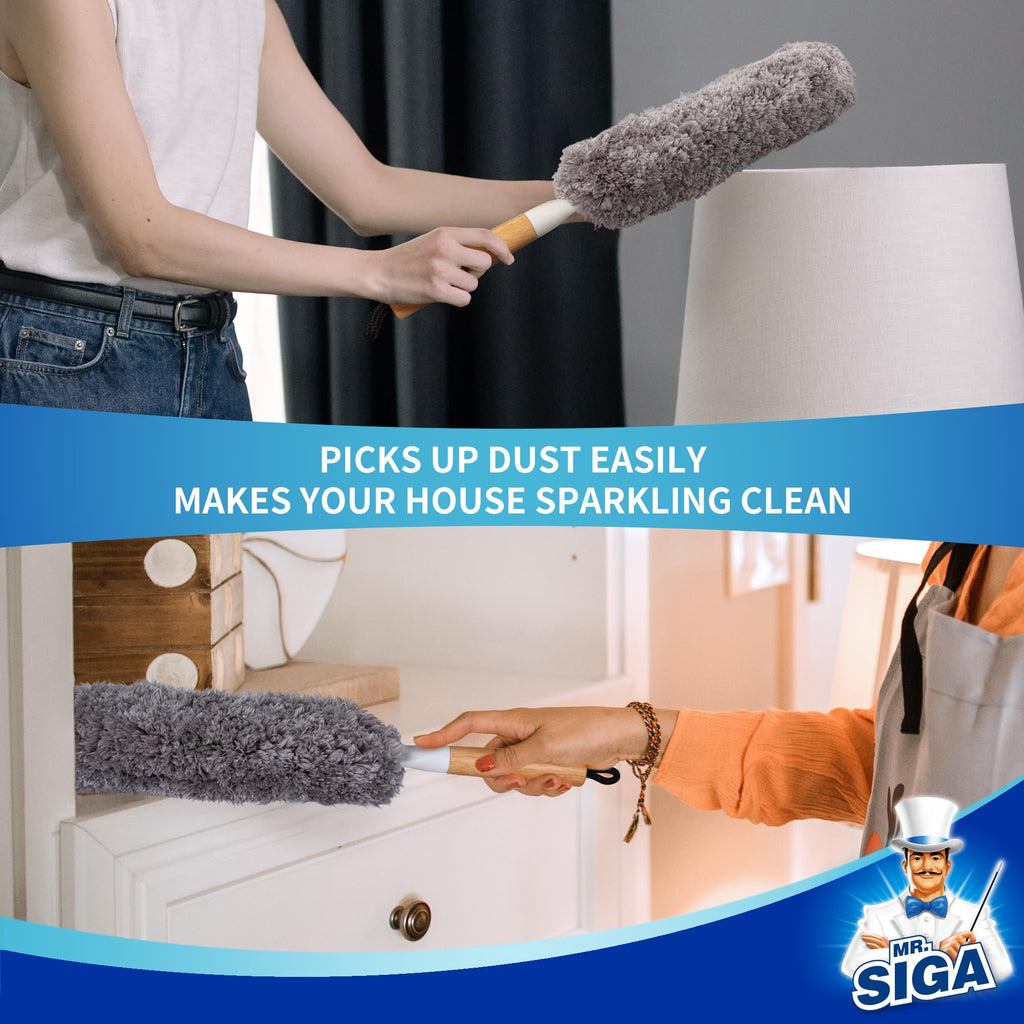 Experience the MR.SIGA Microfiber Duster, specially curated by Curat Cart, for effortlessly sparkling clean surfaces. Perfect for your home.