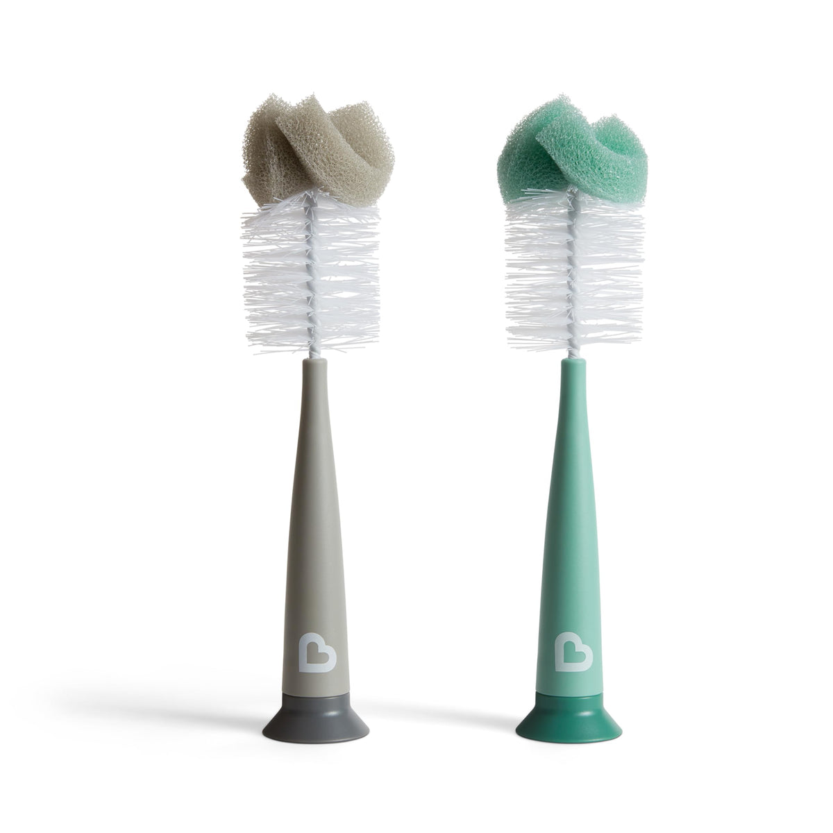Authentic Munchkin Sponge Bottle Brush set with soft sponges for easy cleaning. Perfect for bottles and baby items.