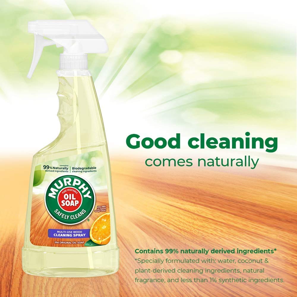 Murphy Oil Wood Cleaner Spray features 99% natural ingredients, ensuring effective cleaning. Available in India at Curat Cart.