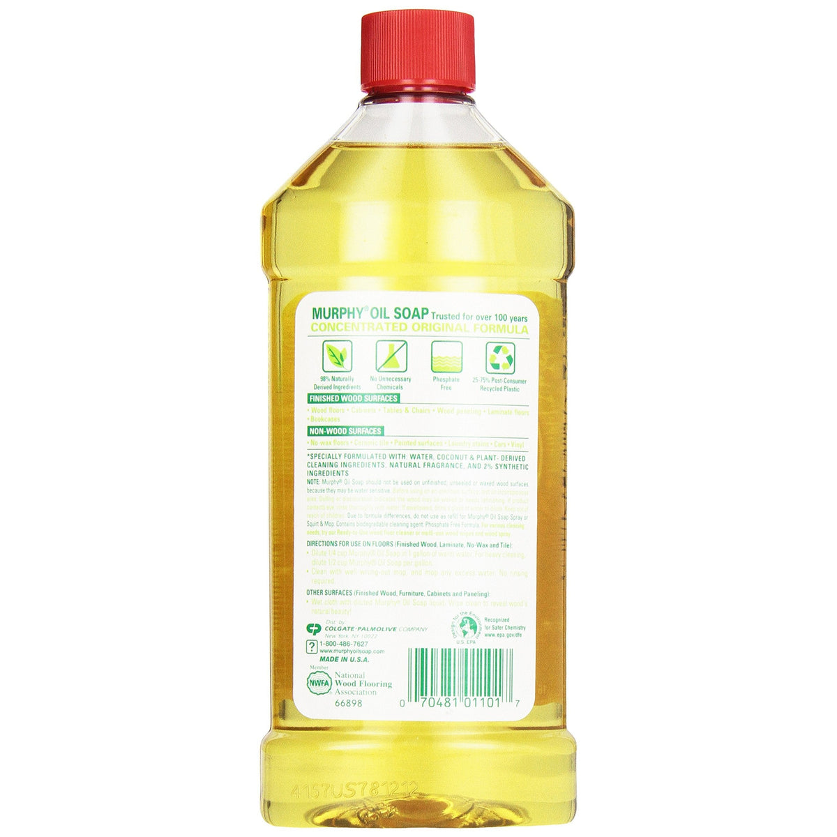 Murphy Oil Soap wood cleaner, 100% concentrated formula. Available for order online, perfect for all wood surfaces.