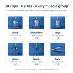 Discover the Myofascial Releaser Cupping Set with 18 cups in 6 sizes for every muscle group. 100% Authentic and available in India at Curat Cart.