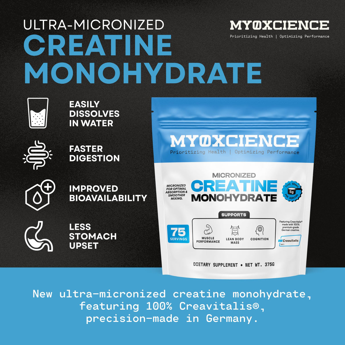 Order MYOXCIENCE Micronized Creatine in India for faster digestion and improved bioavailability. Available online now.