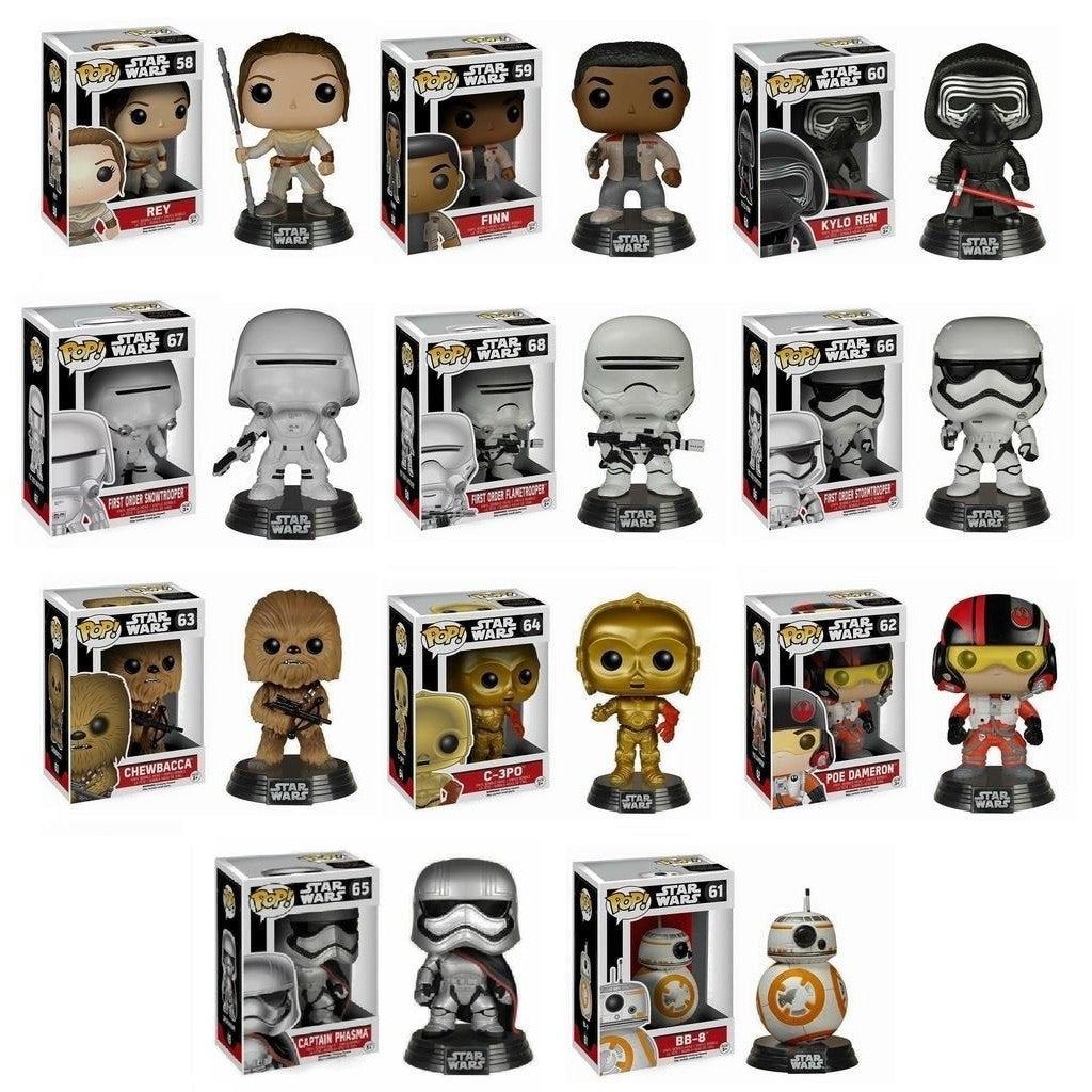 Discover a mystery box with 6 unique Funko Pop! figures, featuring beloved characters from the Star Wars universe. 100% authentic collectibles.