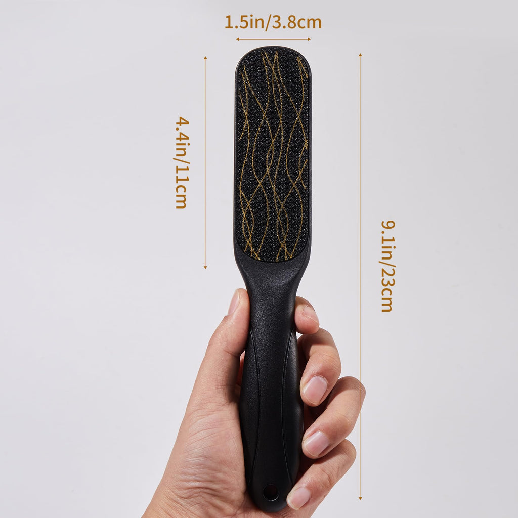 Sleek double-sided foot file with an ergonomic handle, perfect for smooth, soft feet. Available for order online.