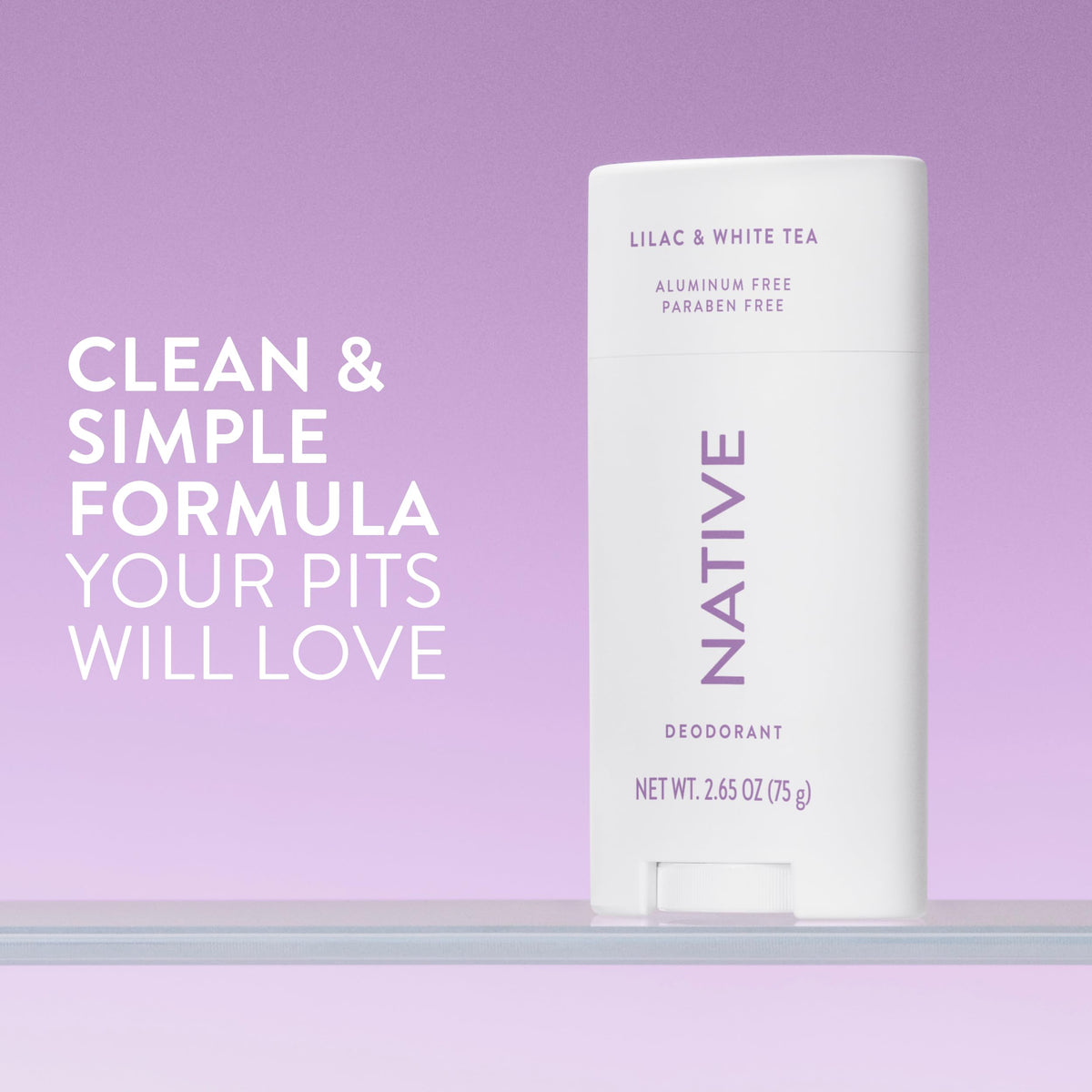 Native Deodorant Lilac White Tea - Back Label & Ingredients Details | buy 100% authentic product online in India via Curat Ca