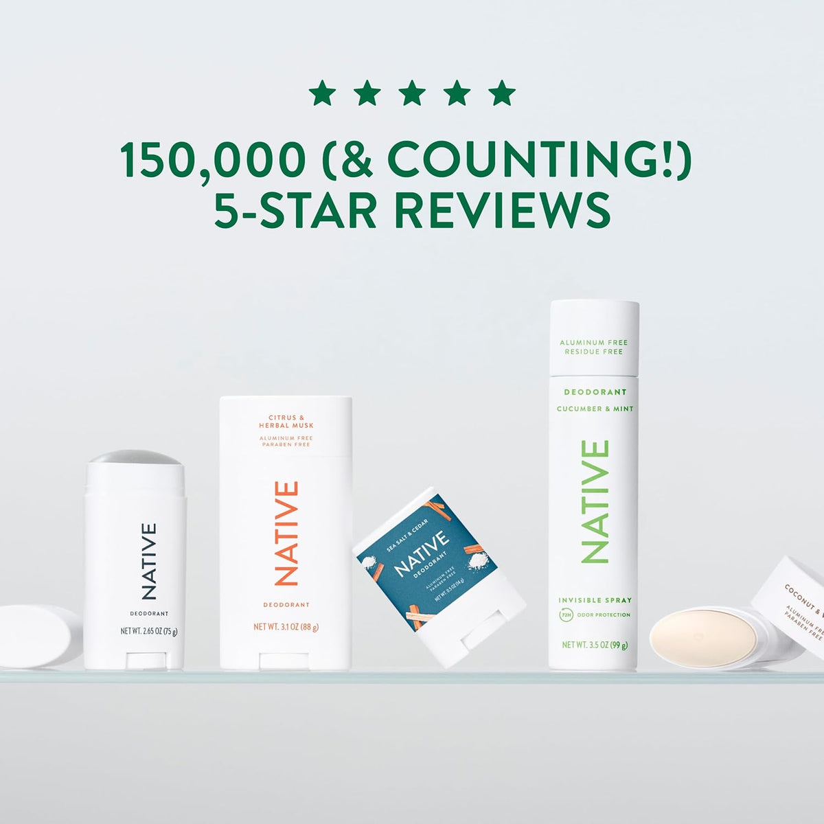 Native Deodorant Natural Deodorant - Back Label & Ingredients Details | fast dispatch across India from Curat Cart