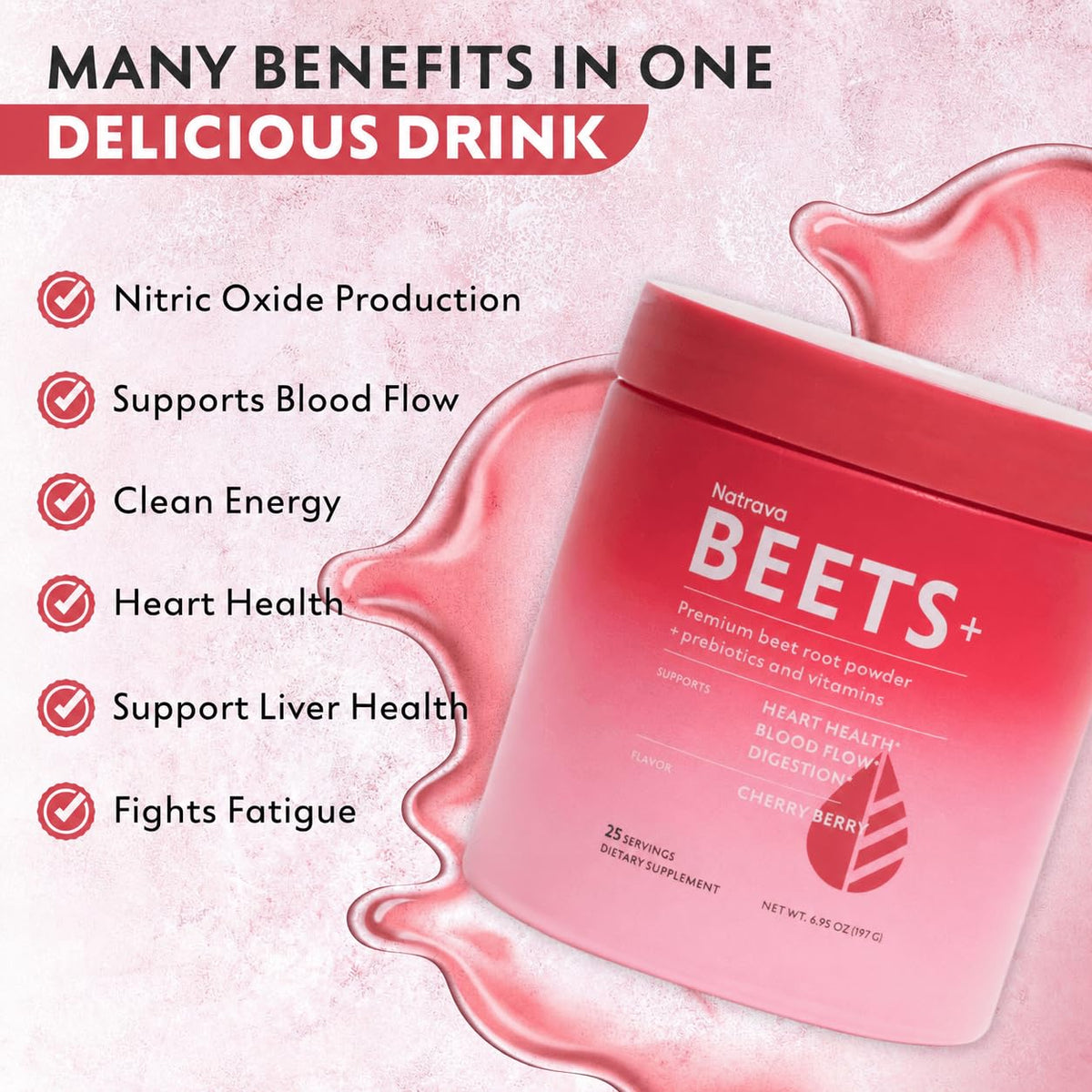 Natrava Beets Organic Beet Root Powder in vibrant packaging, 100% Authentic, available in India at Curat Cart. Supports heart health.