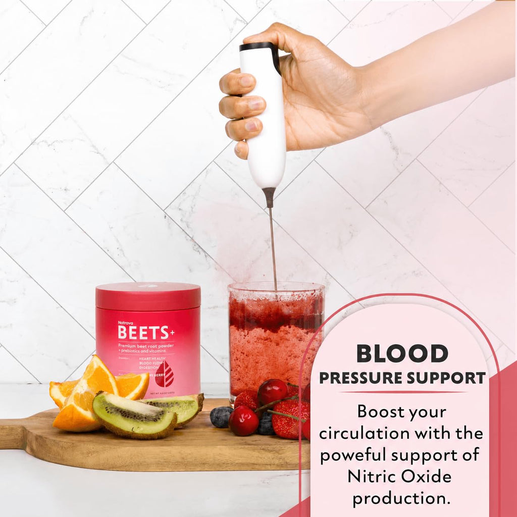 Natrava Beets Organic Beet Root Powder, a premium import, enhances blood circulation with natural nitric oxide support. Available at Curat Cart.