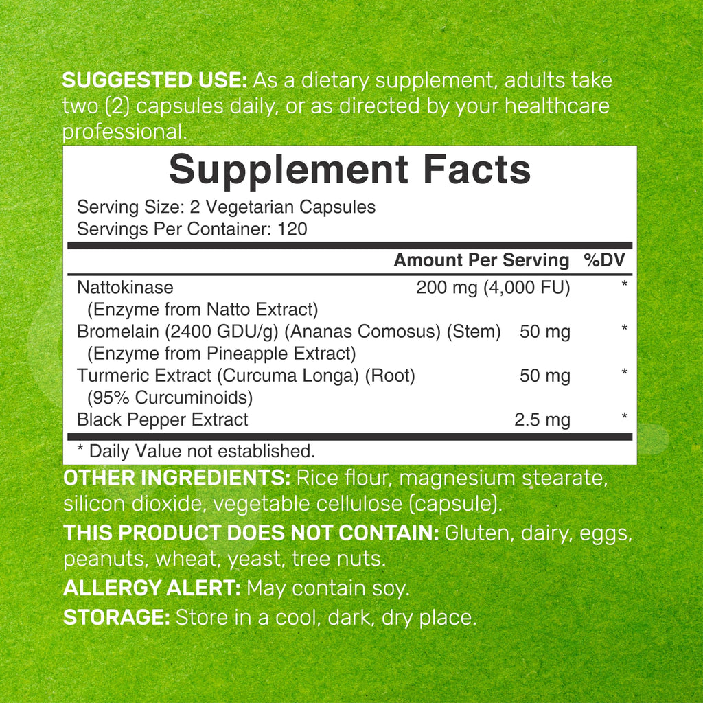 Nattokinase Supplement with Bromelain offers 100% authentic ingredients. Available in India at Curat Cart for optimal health support.