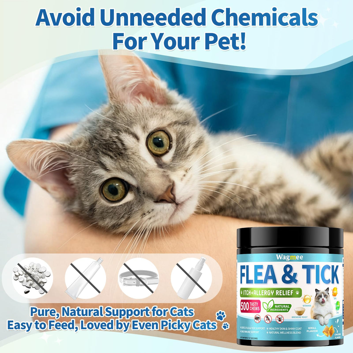 Natural Cat Flea Treatment Chewables from Curat Cart offer 100% authentic, chemical-free support for your pet's flea relief in India.
