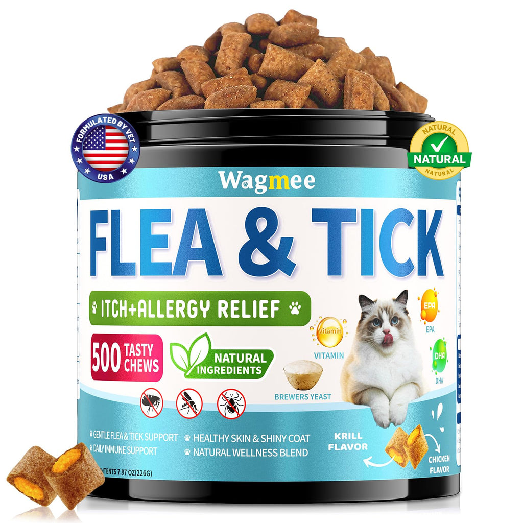 Natural Cat Flea Treatment Chewables offer premium imported relief for itch and allergies, available at Curat Cart.