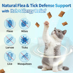 Natural Cat Flea Treatment Chewables in official packaging, offering effective defense against fleas, ticks, and mites. Available at Curat Cart.