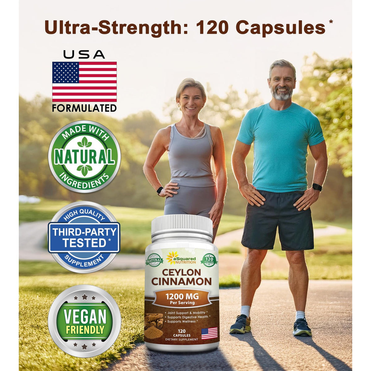 Natural Ceylon Cinnamon Extract in 120 capsules, ideal for daily health. Upgrade your wellness routine with Curat Cart.