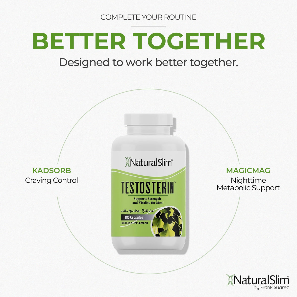 NaturalSlim Testosterin Support, a premium imported supplement for strength and vitality, available at Curat Cart.
