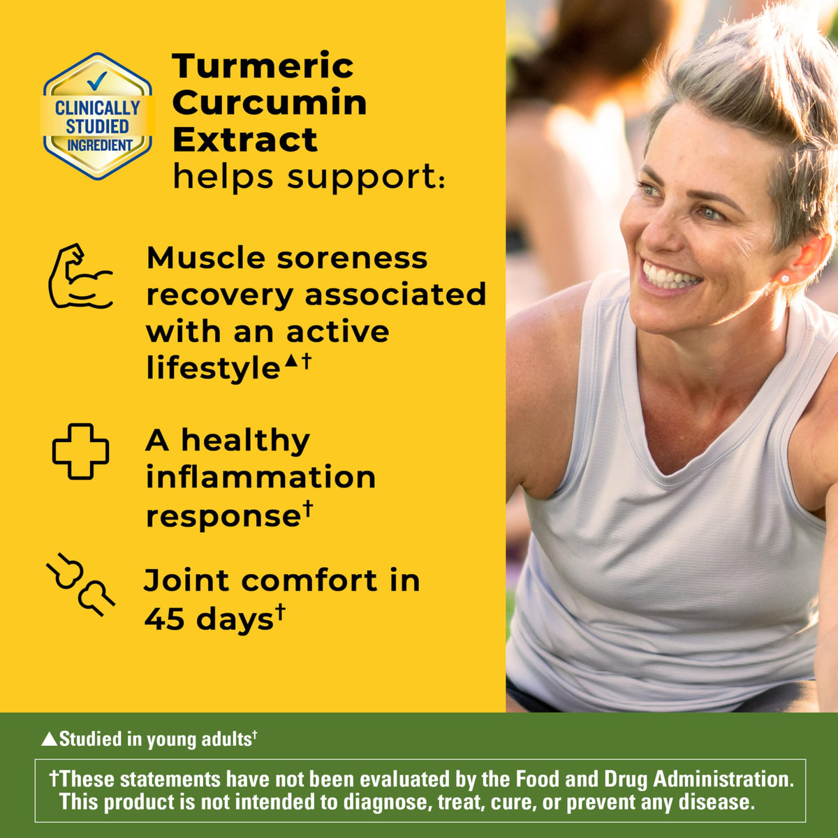 Nature Made Turmeric Curcumin Supplement promotes muscle recovery and joint comfort. 100% Authentic, available at Curat Cart in India.