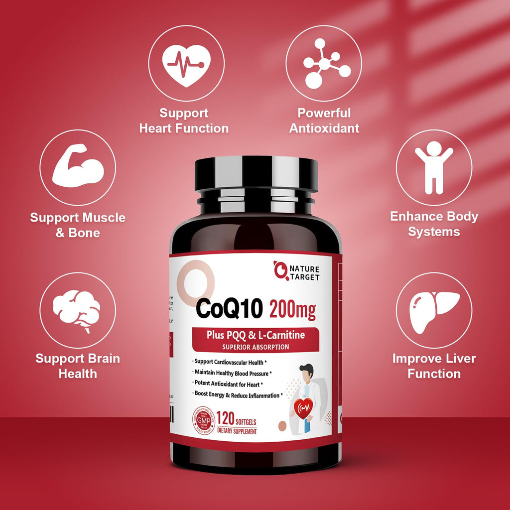 Enhance your health with NATURE TARGET CoQ10 with PQQ L-Carnitine, ideal for daily use. Available at Curat Cart.