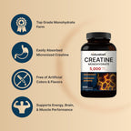Discover premium imported NatureBell Creatine Monohydrate Capsules, 5000 mg for energy, brain, and muscle support. Available at Curat Cart.