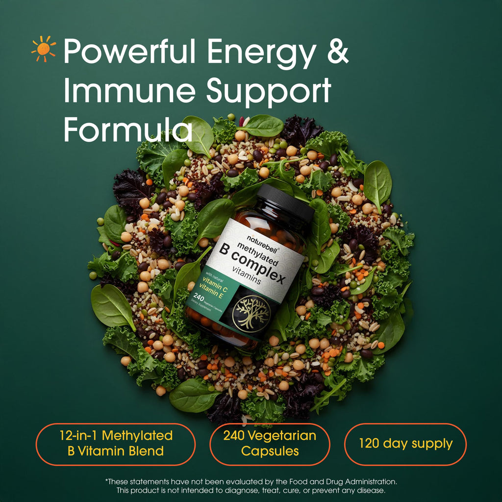 NatureBell Methylated B Complex offers powerful energy and immune support. Available in India at Curat Cart, 100% Authentic. Elevate your health.